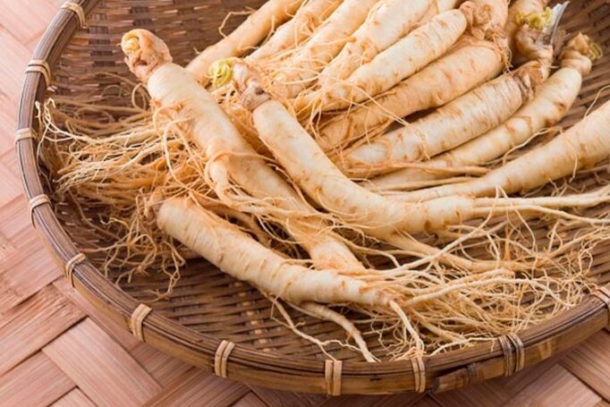 Ginseng root to prepare a tincture that stimulates blood circulation in penile tissues